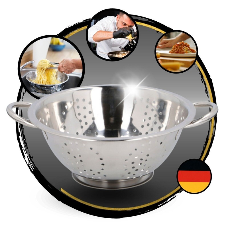 KÃ¼Chensieb Abtropfsieb Edelstahl Salat Nudel Seiher Sieb 24cm Gastro