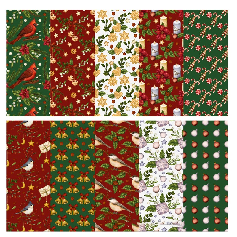Christmas bell gift fabric set, handmade DIY patchwork combination