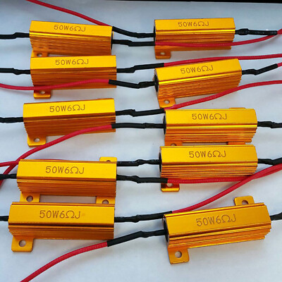 2-10 Load Resistor 50W 6RJ 6ohm LED Decoder FIX Hyper Flash Signal Blinker #Jps