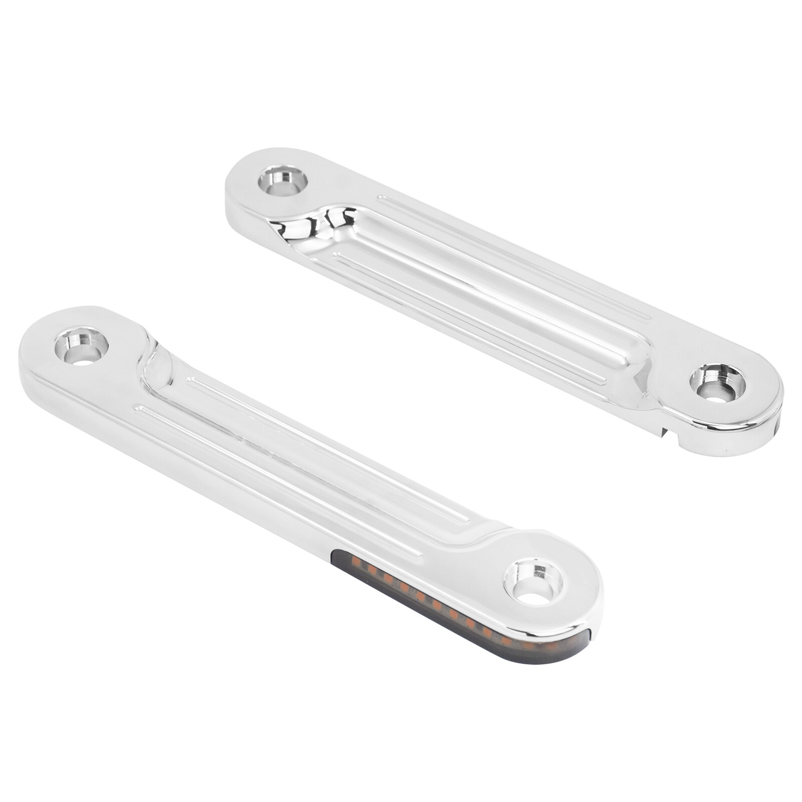 Chrome LED Flush Fork Turn Signal Side Light For Harley Road King Glide 98-2024