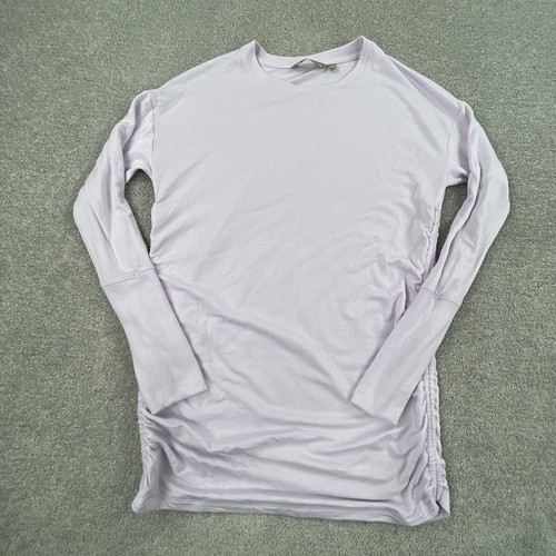 Athleta Sweatshirt Womens Small Purple Thumb Holes Ruched