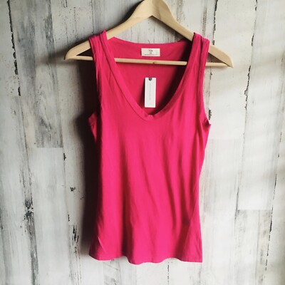 NWT $48 Anthropologie T.La Scoop-Neck Layering Tank Pink Cotton Modal XS