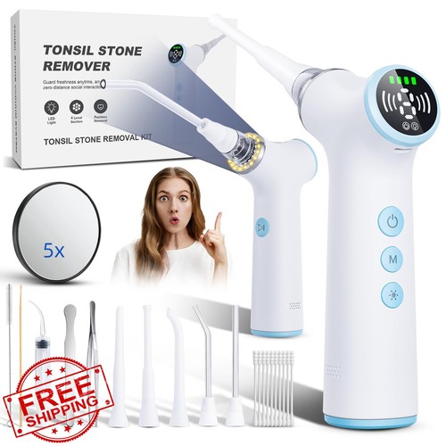 Tonsil Stone Remover Vacuum Kit 8 Suction Levels LED Oral Care