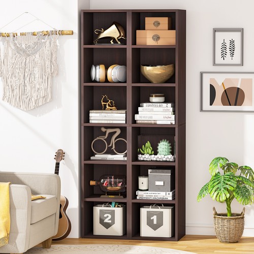6-Tier Tall Narrow Bookcase Bookshelf Storage Cube for Home Office Living Room