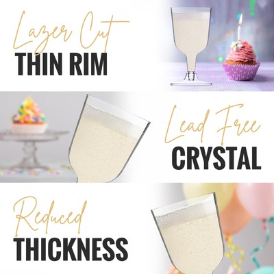 DecorRack 48 Wine Glasses, 6 Oz -BPA Free- Plastic Party Wine Cups, Perfect f...