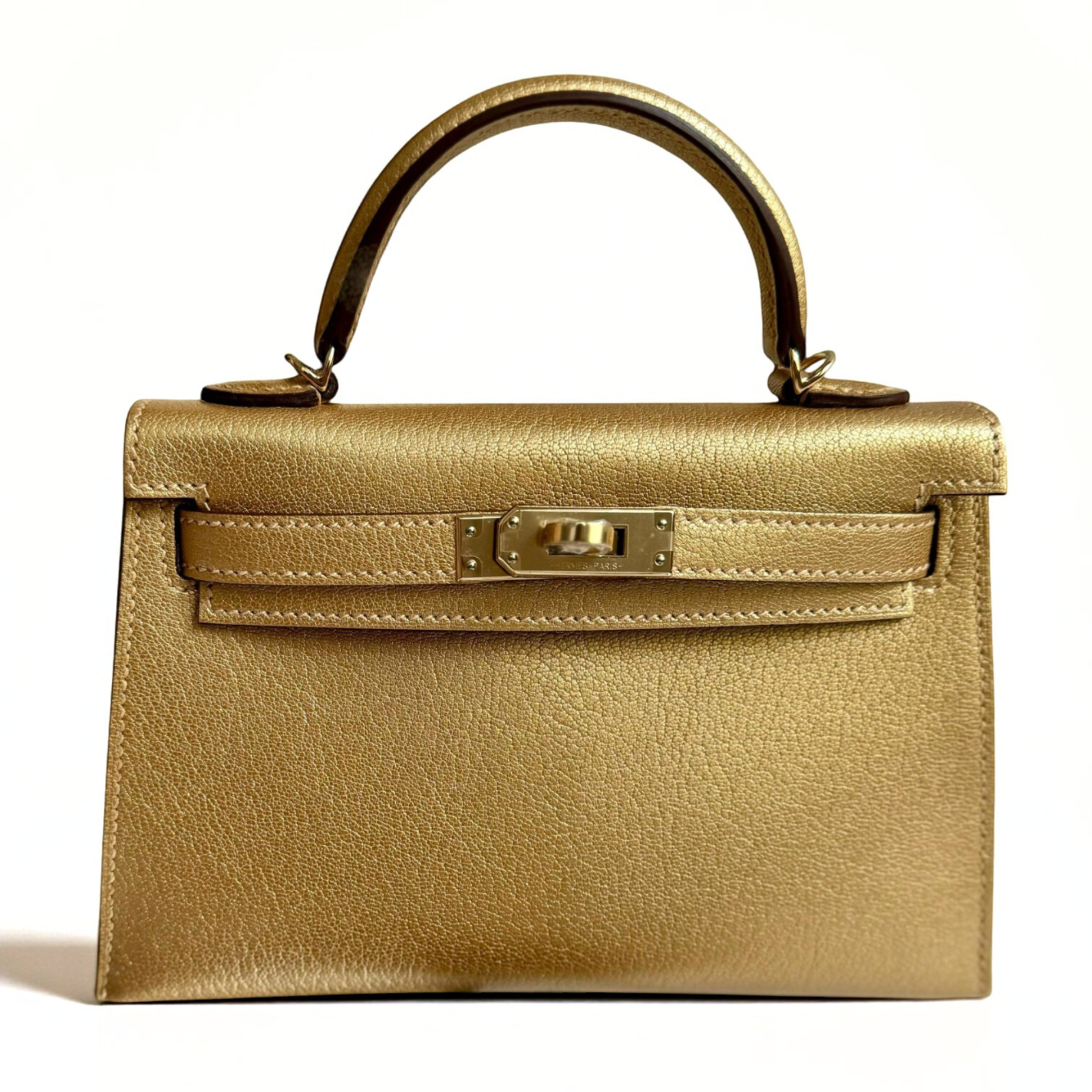 Hermès Mini Kelly Dore Metallic Gold Chèvre Olympic 2024