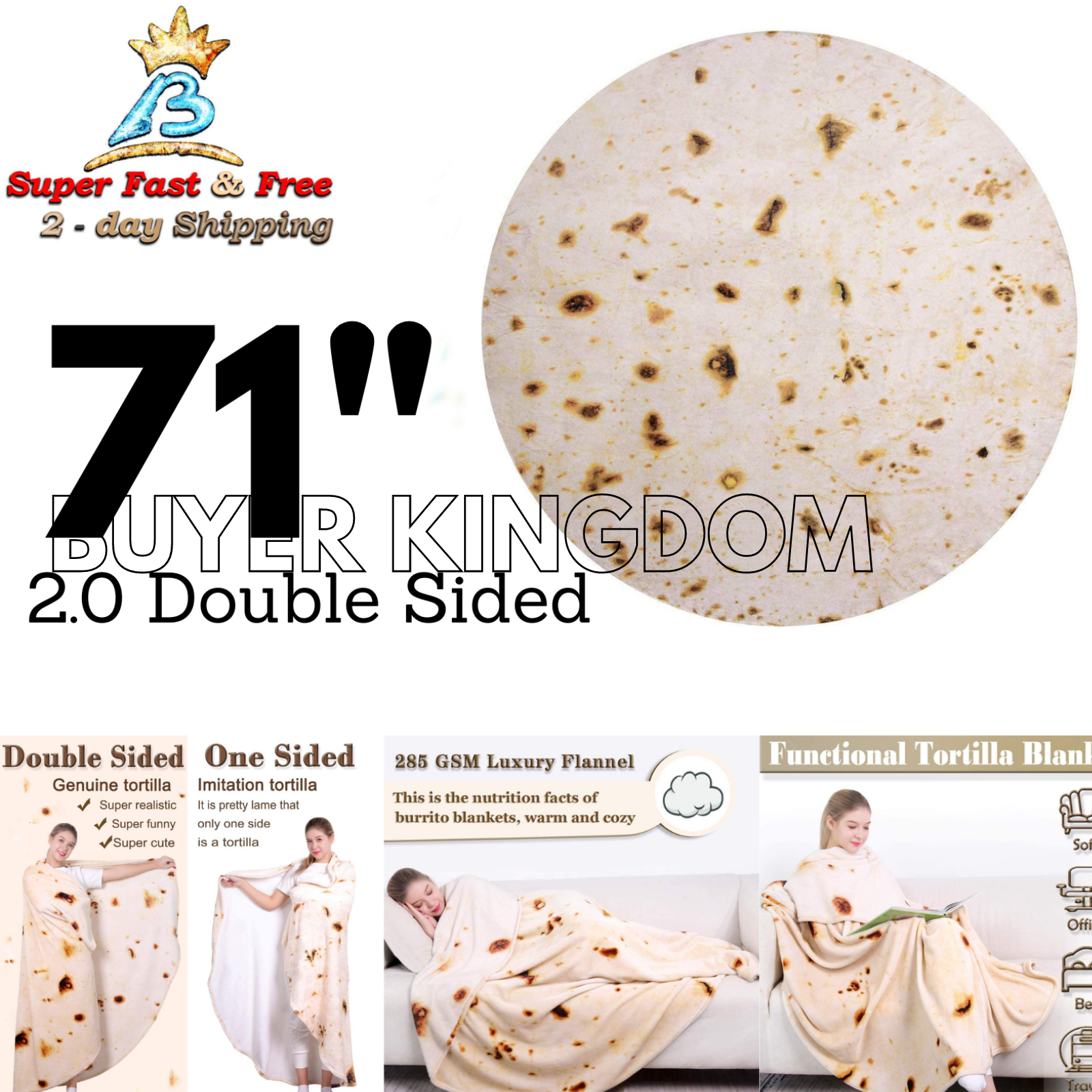 Soft Flannel Wrap Throw Blanket New
