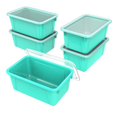 Small Cubby Bins   Plastic Storage Containers for Classroom with Non-Snap Lid...