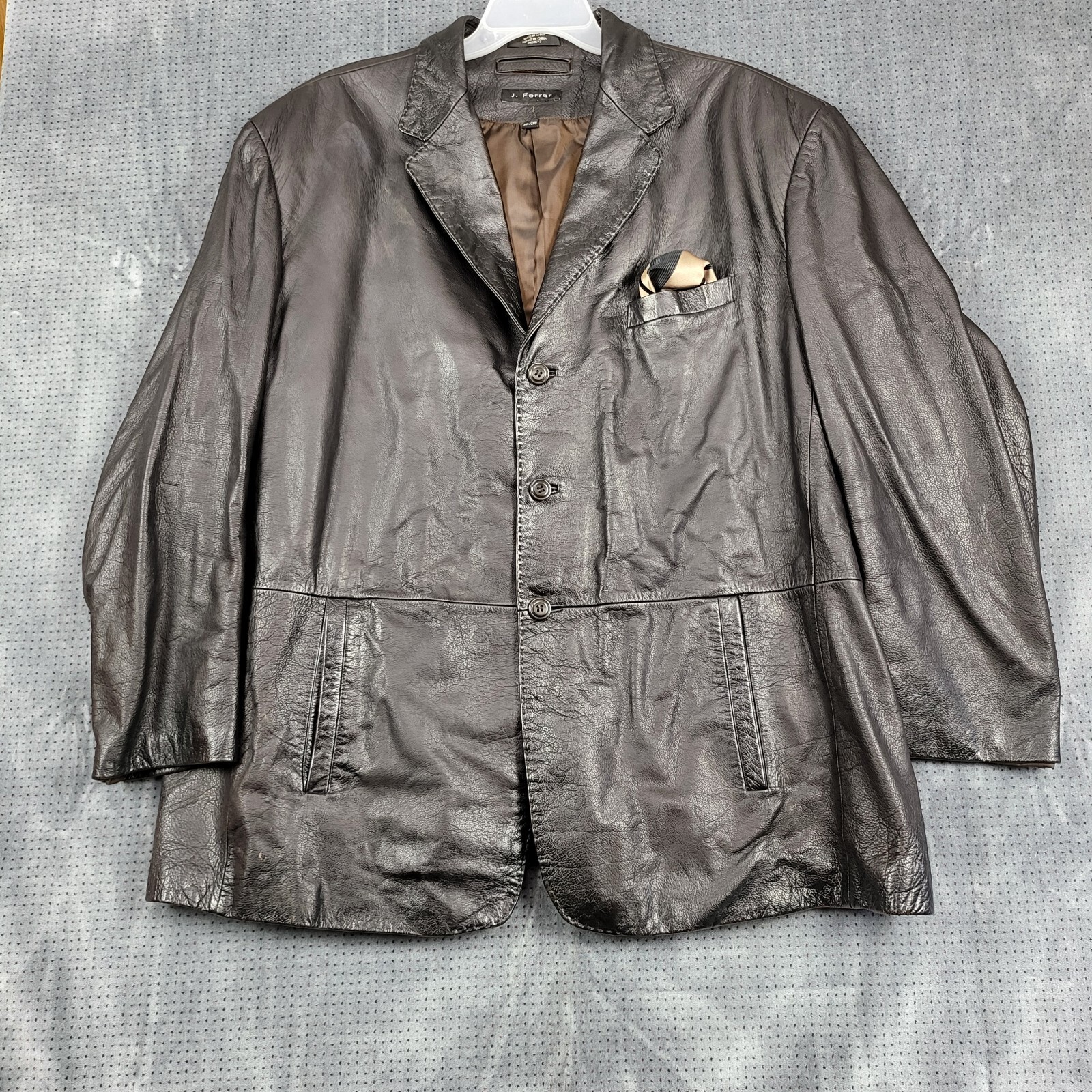 J Ferrar Genuine Lambskin Bomber Flight Jacket Men's Big 3XL J Ferrar Genuine Lambskin Bomber Flight Jacket Men's Big 3XL