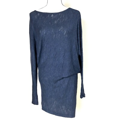 Three Dots Asymmetric lounge dress size XS Long Sleeve gray jersey stretch knit