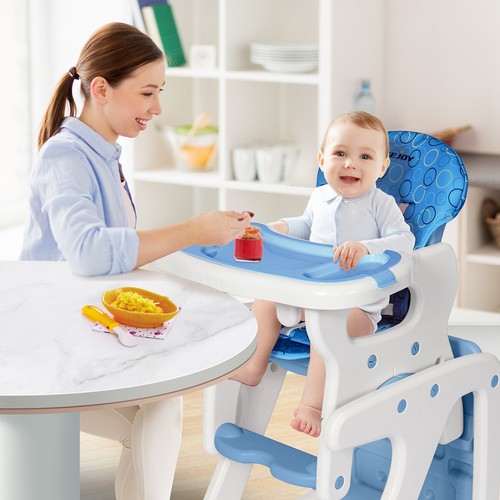 SEJOY 3in1 High Chair Toddlers Babies Adjustable Reclining Angle Removable Tray
