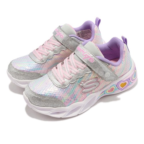 Детские повседневные детские кроссовки Skechers S Lights-Sweetheart Lights-Lets Shine Silver 302313-LSMLT