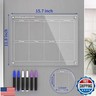 NPPLUS Acrylic Magnetic Dry Erase Board Calendar for Fridge, Magnetic Weekly Calendar for Refrigerator, Reusable Clear Acrylic Calendar Planner Board Includes 6 Markers with 3 Colors(15.7