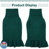 QBLEEV Puppy Sweaters - Green Pet Sweater Dress with Turtleneck - Small Dog Winter Warmth for Girls and Boys - Christmas