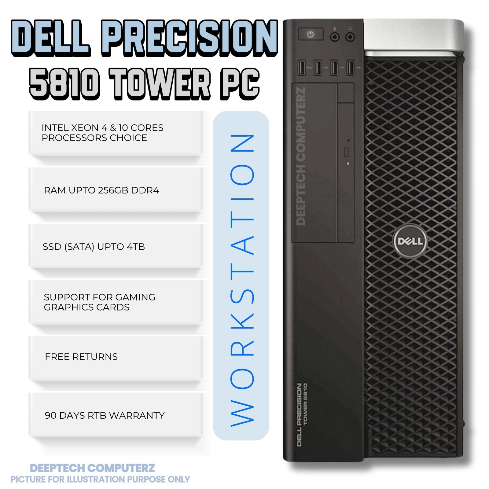 Dell 5810 E5-2699v3 64GB 1TB 8TB P4000 Dell Precision Tower 5810
