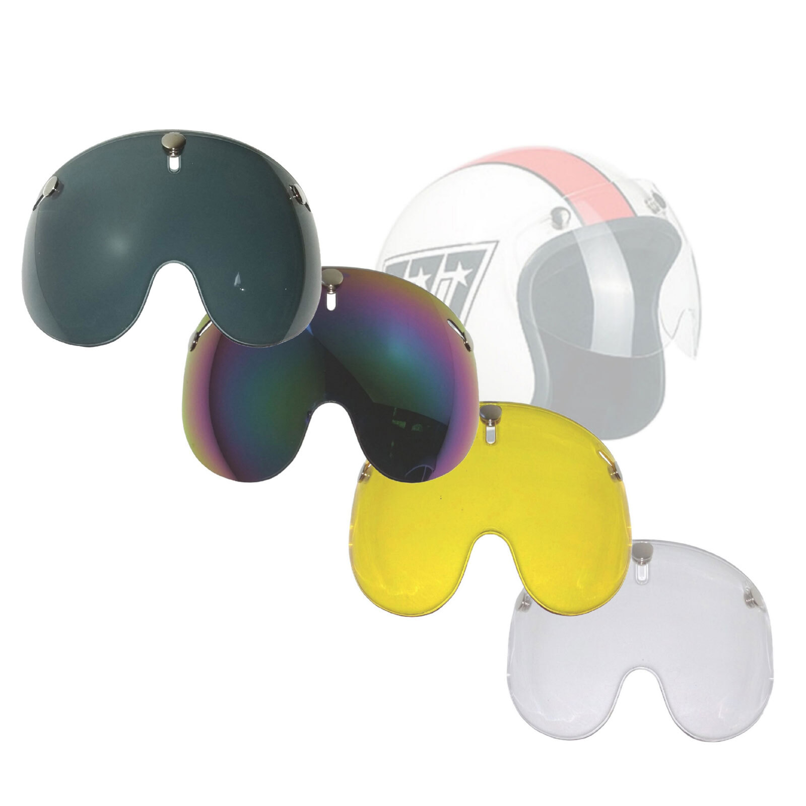 Bandit Helmets Visor Shorty open face helmets snaps clear