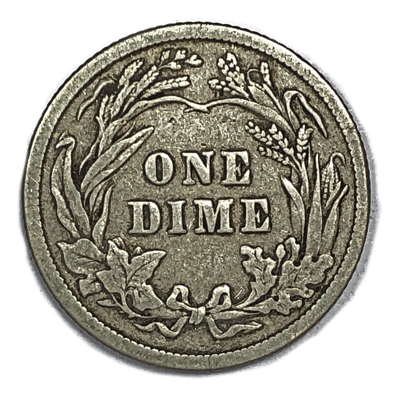 1912 United States Silver Barber Dime - VF