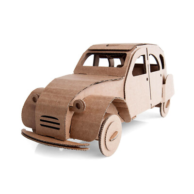 NEW Leolandia Fold-up Cardboard Tin Snail Car - DIY 3D Puzzle Model Building Kit