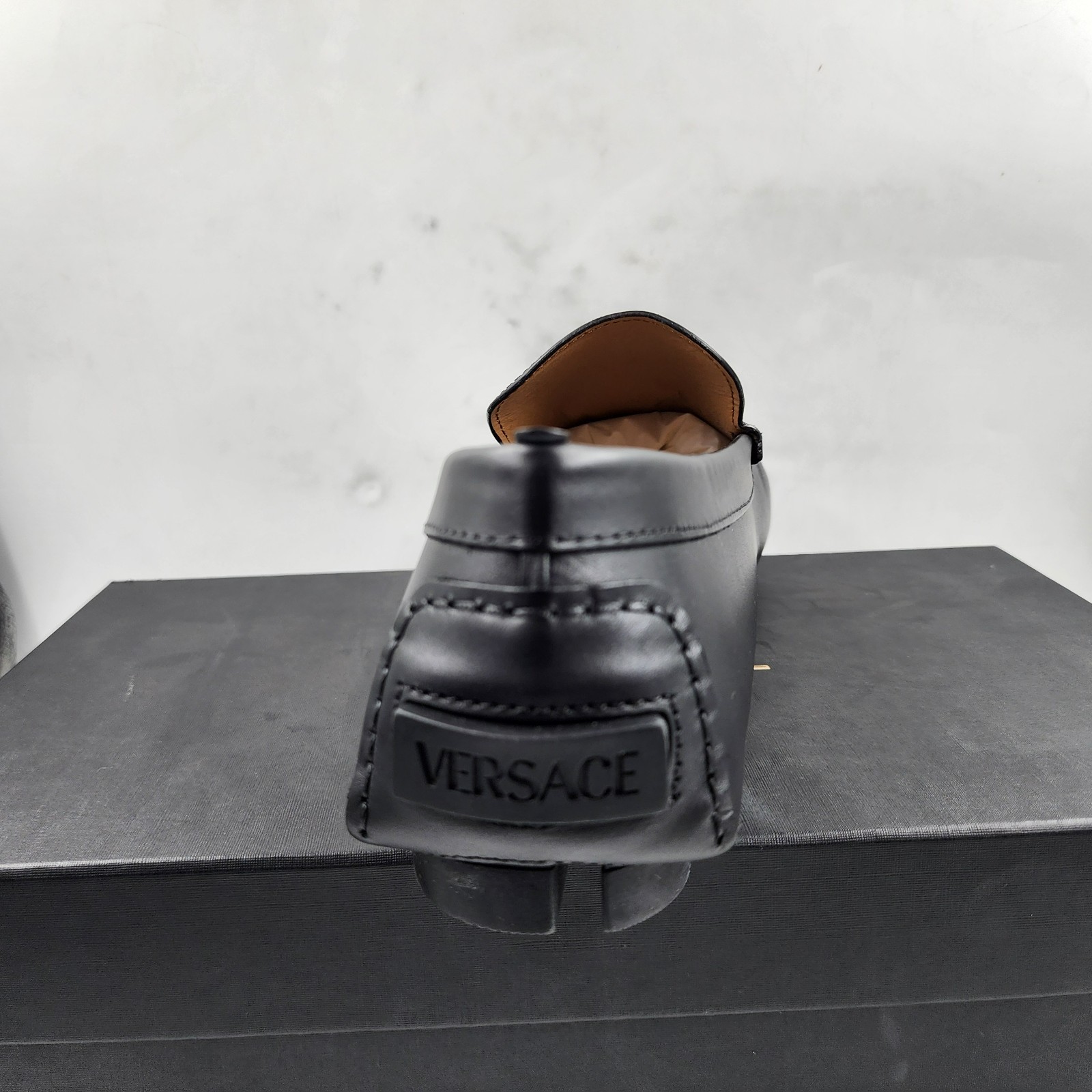 Versace La Medusa Driver Loafers Men's 45/12US Black/Gold Medusa Plaque Slip On - Picture 12 of 22