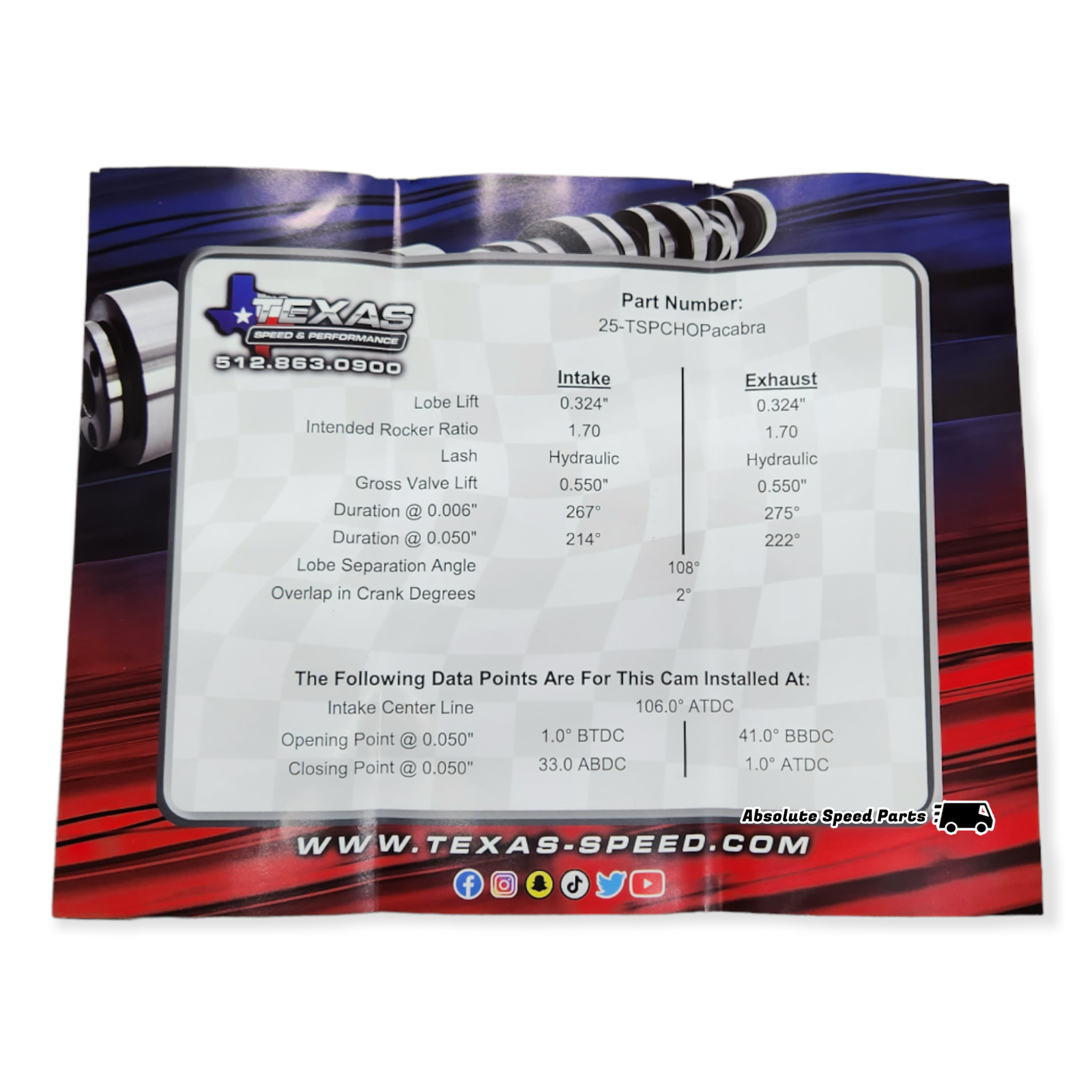 TSP Texas Speed Chopacabra LS Truck Cam Kit + Lifters + Head Gaskets 6.0 6.2L