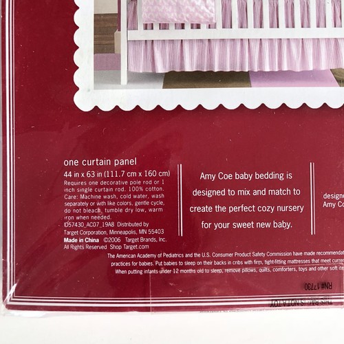 Amy Coe Mod Baby Pink White Curtain Panel Butterflies Cotton Butterfly