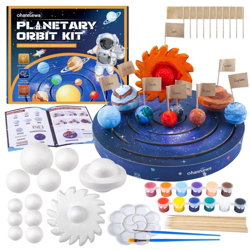 Solar System Project Kit for Kids, Mixed Sized Foam Balls,Painting
