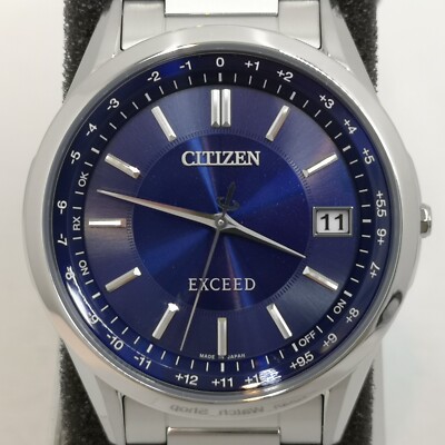 CITIZEN EXCEED CB1110-61L Blue Eco-Drive Titanium Radio Men's Watch New in Box