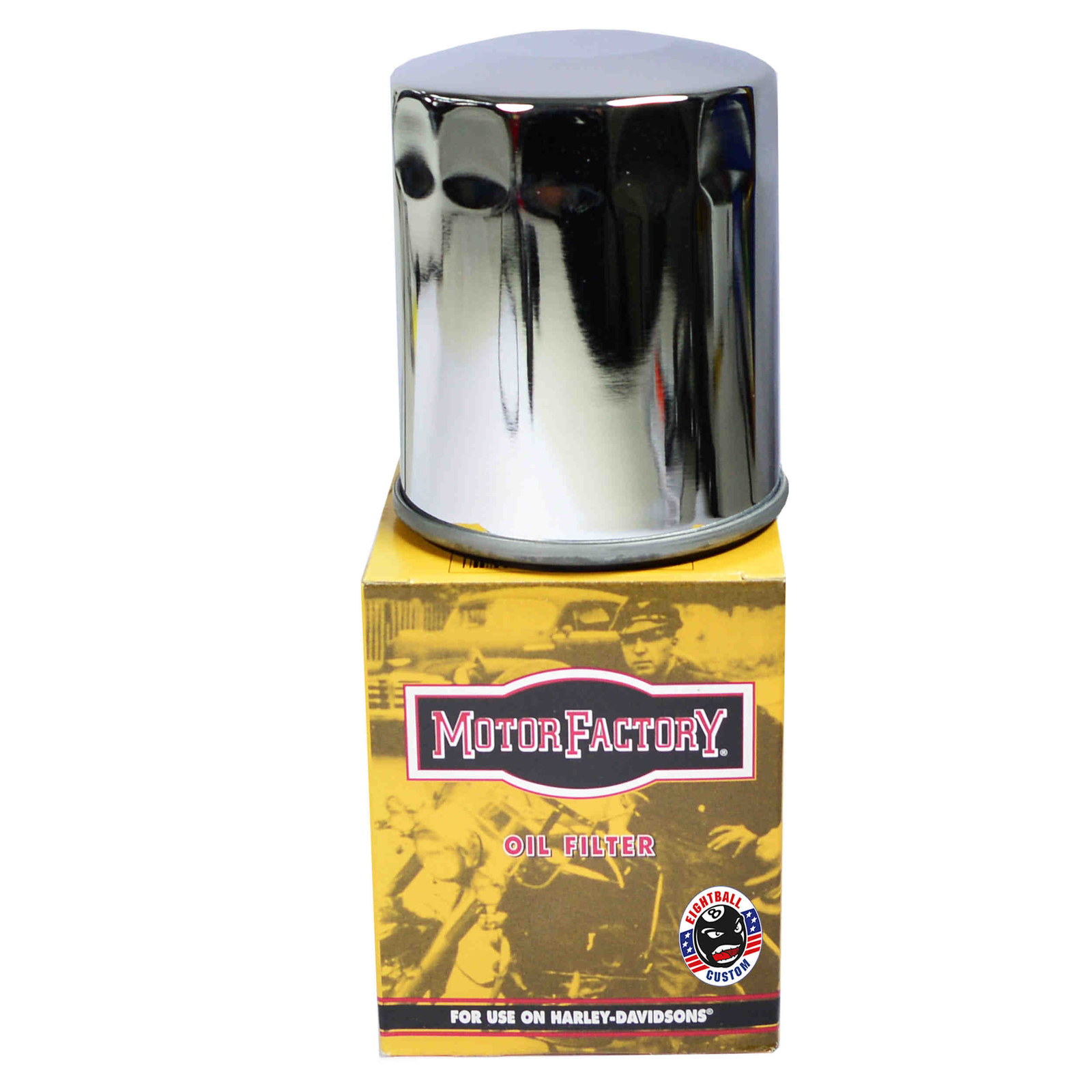 MOTORFACTORY Ölfilter chrom für Harle...