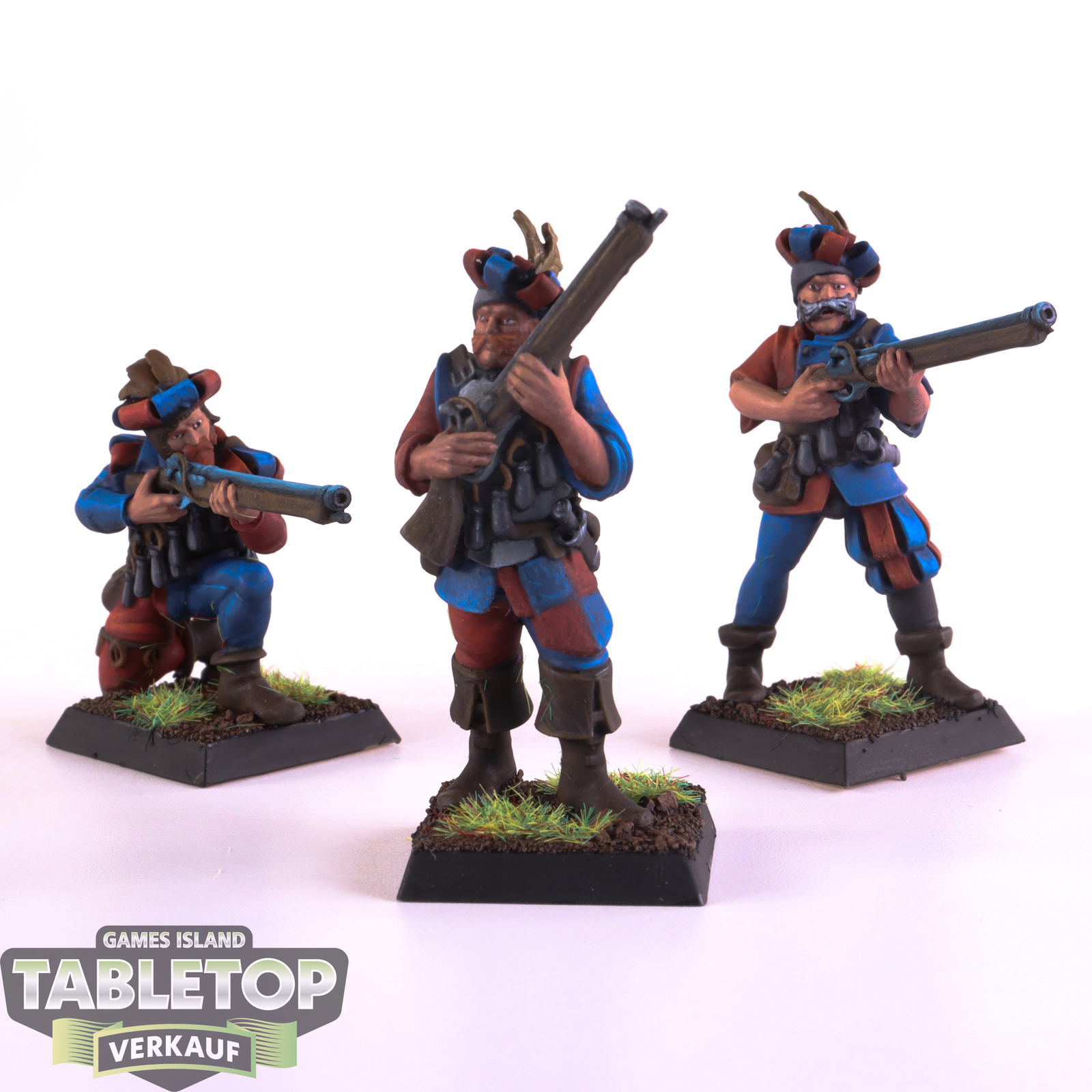 Cities of Sigmar - 3 Freeguild Handgunners - gut bemalt