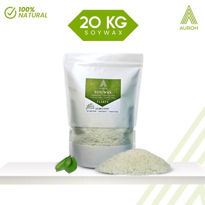 100G Upto 5KG Natural Soya Wax Candle Making Pure Clean Burning White Soy Flakes