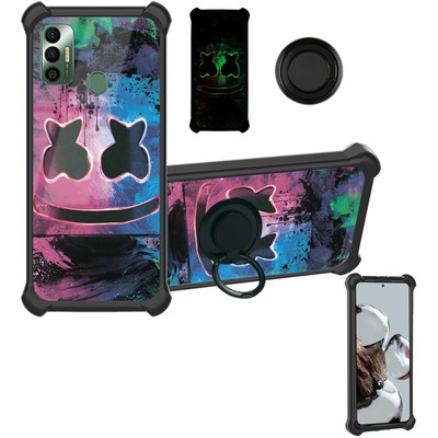 for Tecno Spark 7 Kf6 Phone Case Cover Glass Screen Protector T2