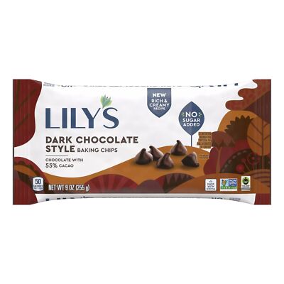 Пакетик чипсов для выпечки в стиле темного шоколада Lilys Sweets, 9 унций