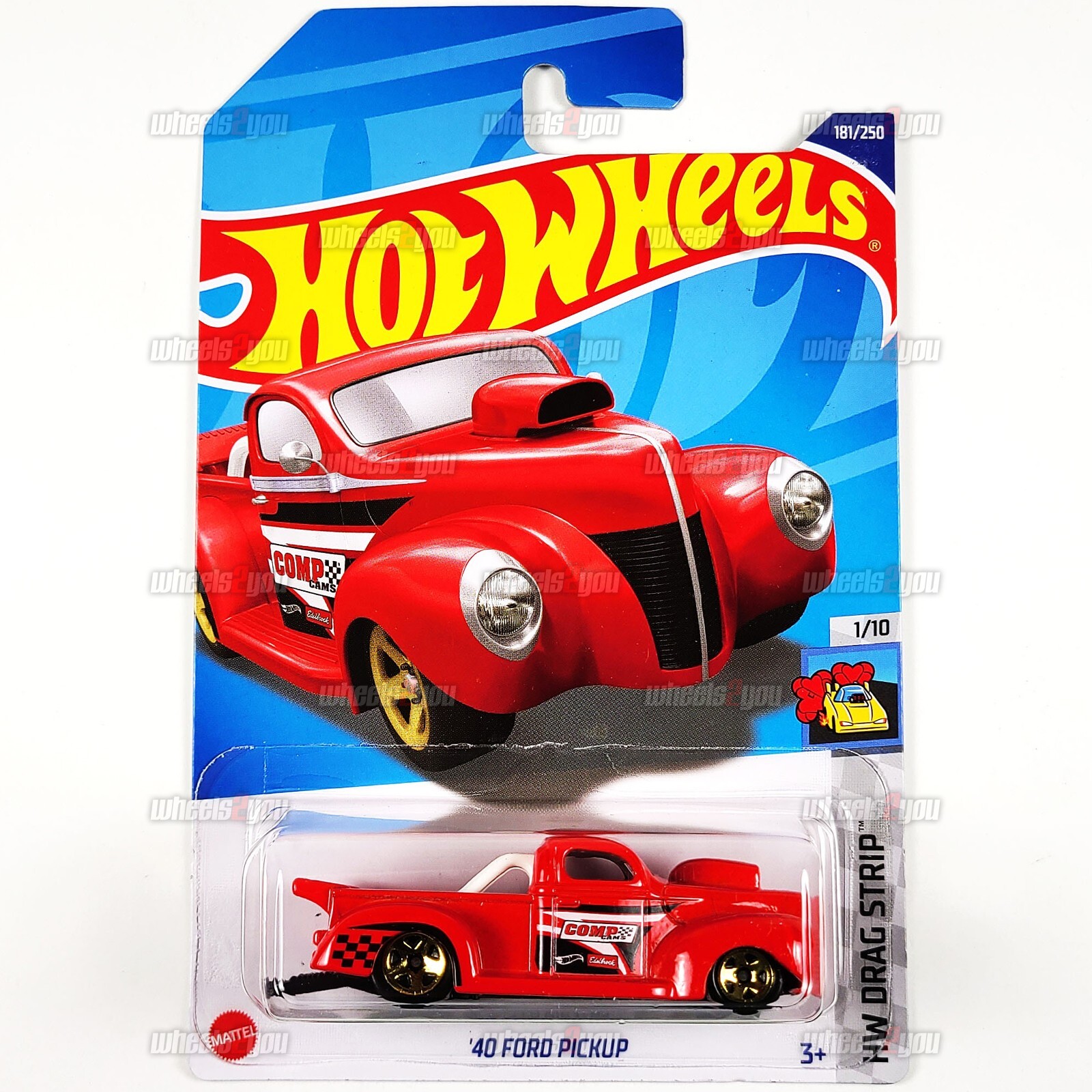 値下げ！トラック　ホットホイール 2022 Hot Wheels 40 FORD PICKUP #181 red - HW Drag Strip - 1
