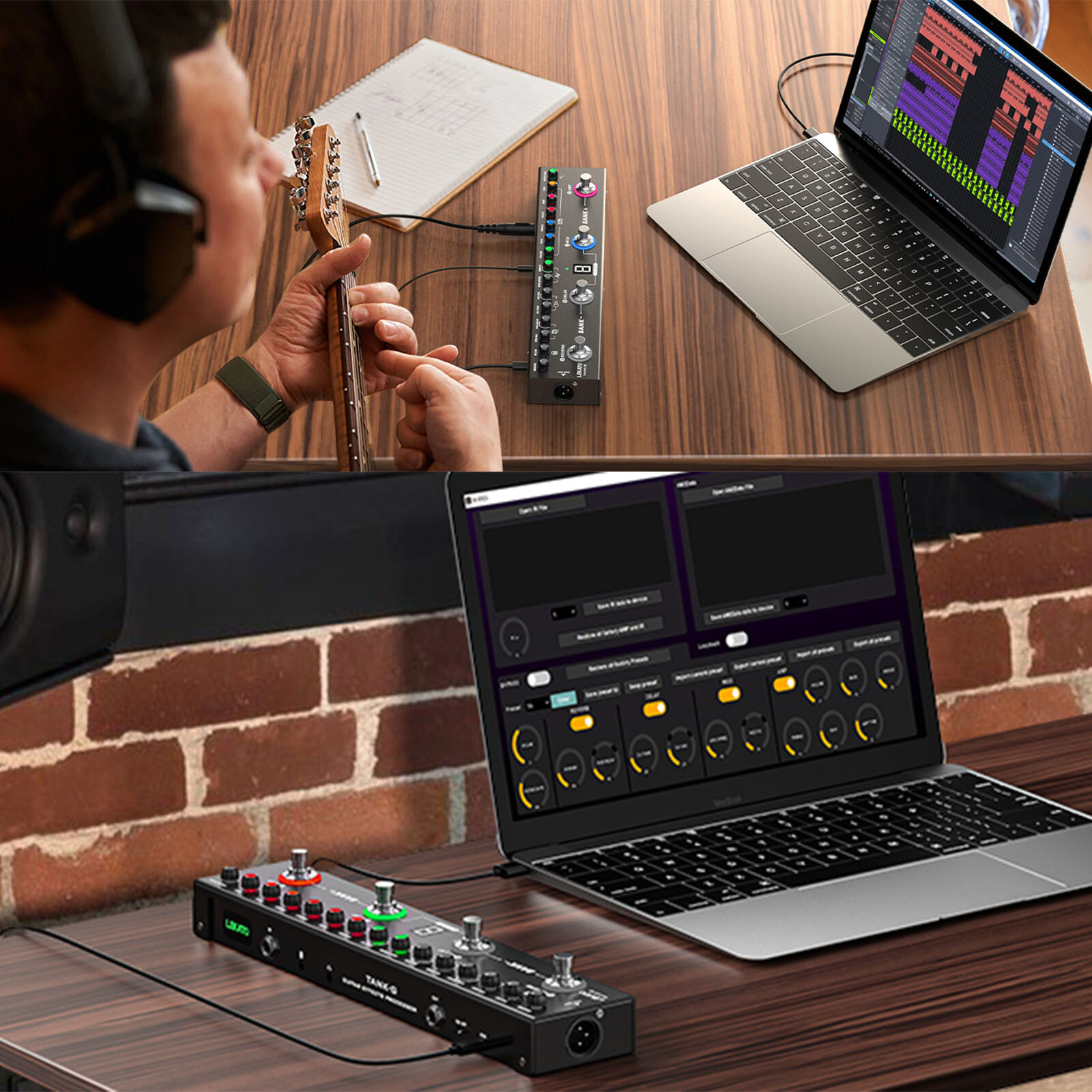 LEKATO Tank-G Multi Effects Guitar Pedal with 36 Presets Editable