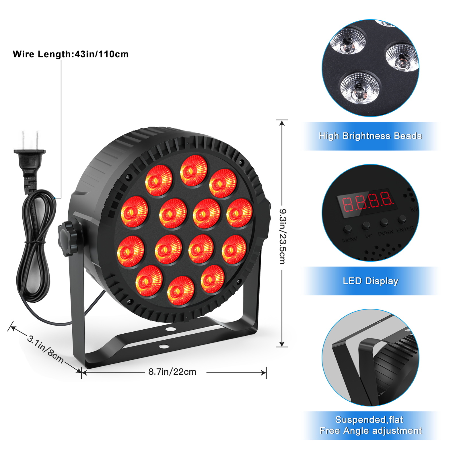 LED電球色パーライトクランプ付き2台 DMX照明