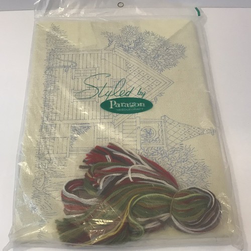 Vintage Paragon LITTLE RED SCHOOLHOUSE PICTURE Creative Crewel Stitchery Kit