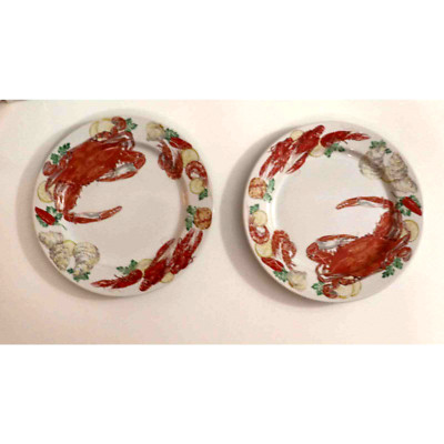 Two Youngberg & Co. Seafood Fest Dinner Plates - Very Rare!