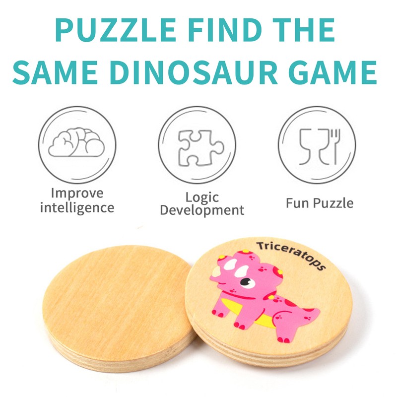 Dinosaur Memory Game Card Matching Game Board Memory Match Game for Kids 4-8