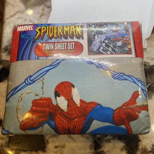 NEW Vintage 2005 Marvel Spiderman 3pc Twin Sheet Set Flat, F