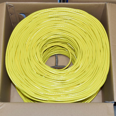 Bulk 1000ft Cat6 Plenum CMP 550 Mhz UTP Ethernet LAN Cable LSZH NEW Yellow