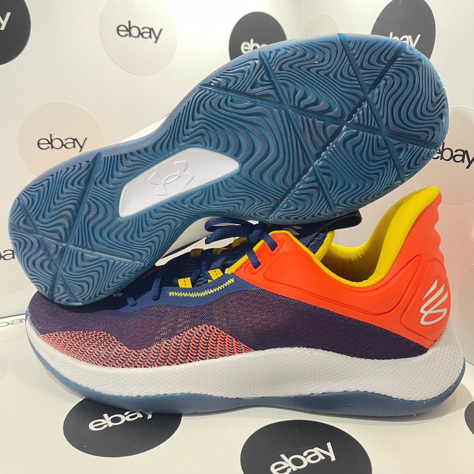 Under Armour Curry 2 バスケットボールシューズ Under Armour Curry HOVR Splash 2 Basketball Shoe Navy Orange