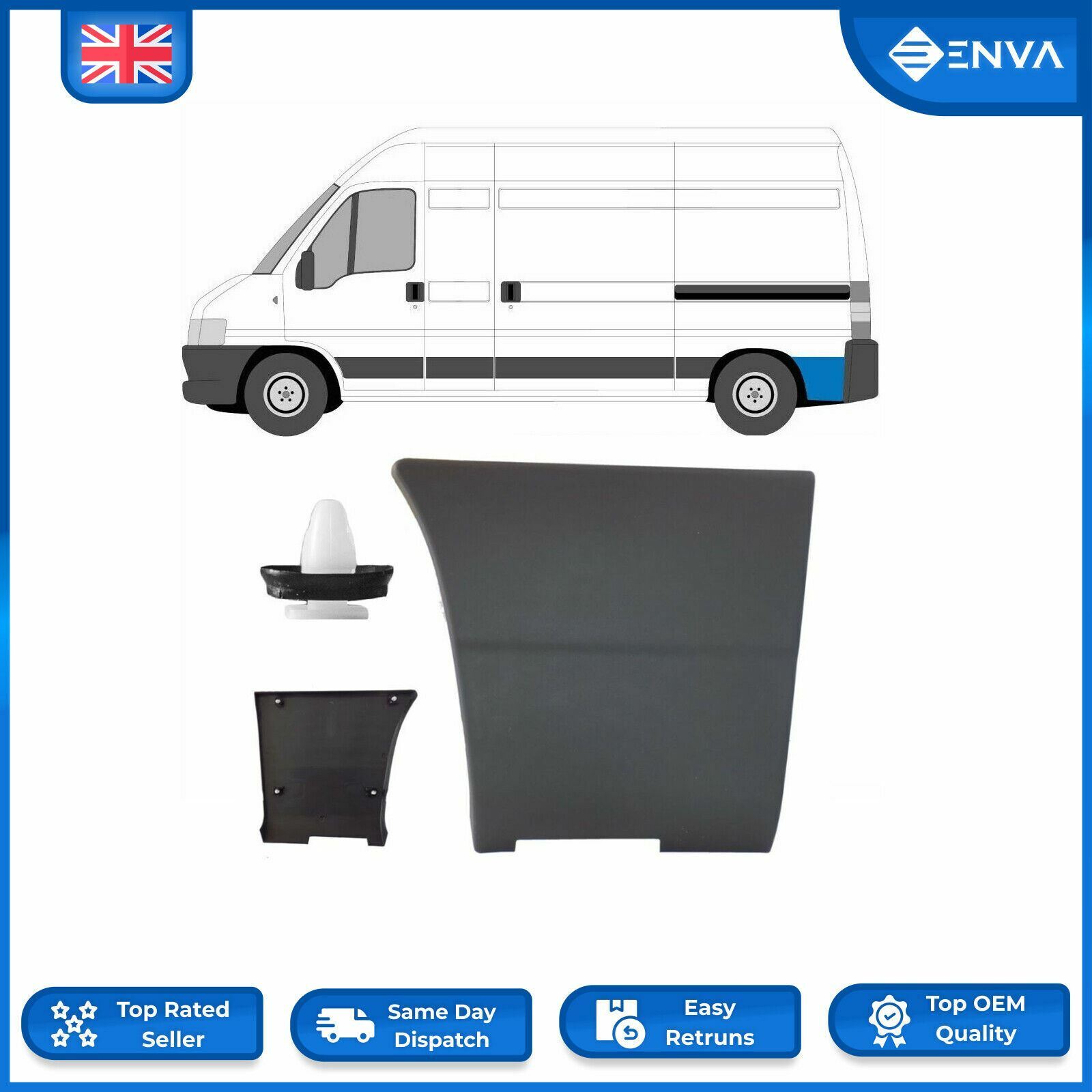 Rear Left Moulding Trim Panel for Peugeot Boxer (2002-2006) 735338241 / 8547.Q6
