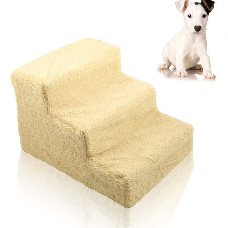 Pet Puppy Doggy Dog Stairs Plastic 3 Steps Ladder Ramp Washable Cover