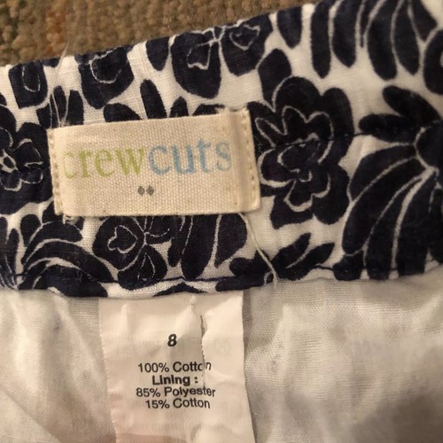 Crewcut J Crew Girls Shorts Faux Wrap Skort Cotton Blue Floral 8