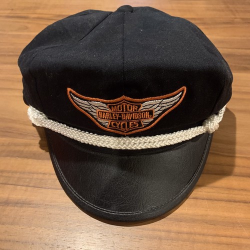 Harley-Davidson 黒 レザー ハンチング帽　Mサイズ Harley-Davidson 黒 レザー ハンチング帽 Mサイズ