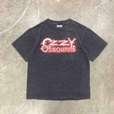 VTG 00s Y2K Faded Ozzy Osbourne Spellout T Shirt Rock Band Metal All Sport Small