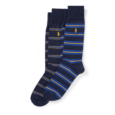 Ralph Lauren - 2 pack Striped Trouser Dress Socks for Men - Size 10-13