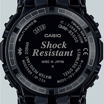 Pre-owned Casio G-shock Gmw-b5000cs-1jr Grid Tunnel Black Radio Solar Bluetooth Men Watch
