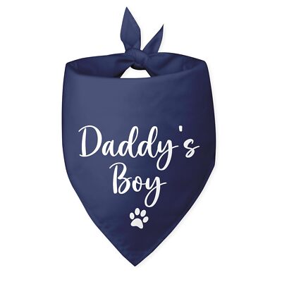 Daddy s Boy Dog Bandana Funny Cute Blue Dog Bandana Fathers Day Birthday Chri...