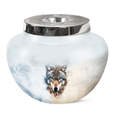 wolf howling unique burial urn for human ashes man & woman large urn for adult